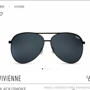 Quay Vivienne Sunglasses in Black/Smoke